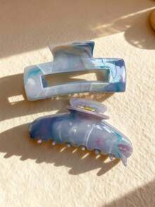 3 chiếc kẹp tóc nữ bằng nhựa acetate, kiểu dáng nhuộm tie-dye, tối giản, giản dị, đa năng, thanh lịch, retro, tươi mới, hình chữ nhật và bán nguyệt, phụ kiện tóc bằng nhựa cho hàng ngày, kẹp càng cua thanh lịch, kẹp tóc thời trang, kẹp hàm thanh lịch - Nhiều màu - Xem 3