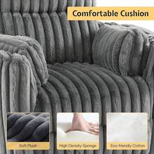 Recliner Chair With Massage, Rocking, And Swivel Glider Functions, Includes 2 Pillows, Comfortable Barrel Armchair For Bedroom, Nursery, Or Living Room - Xám - Xem 5