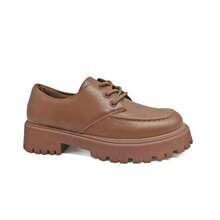 女士舒适低跟平底鞋，柔软耐穿，百搭显瘦，适合日常通勤、大学、办公等各种场合，四季皆宜，PU皮革系带，室内外均可穿着。