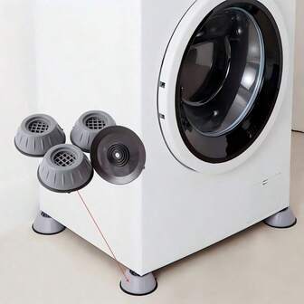 减震垫 - 保护洗衣房地板免受洗衣机和烘干机的损坏，减少噪音和震动，通用高度，防滑，防潮