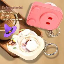 迷你翻蛋挤压玩具钥匙扣，可爱过家家煎蛋玩具，创意包包挂饰兼钥匙链，治愈系小礼物 - 彩色 - 查看 2