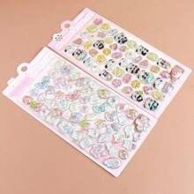 3D全息彩虹贴纸，可爱动物和海洋生物卡通图案，装饰贴纸，DIY手工贴纸，随机款式 - 彩色 - 查看 8