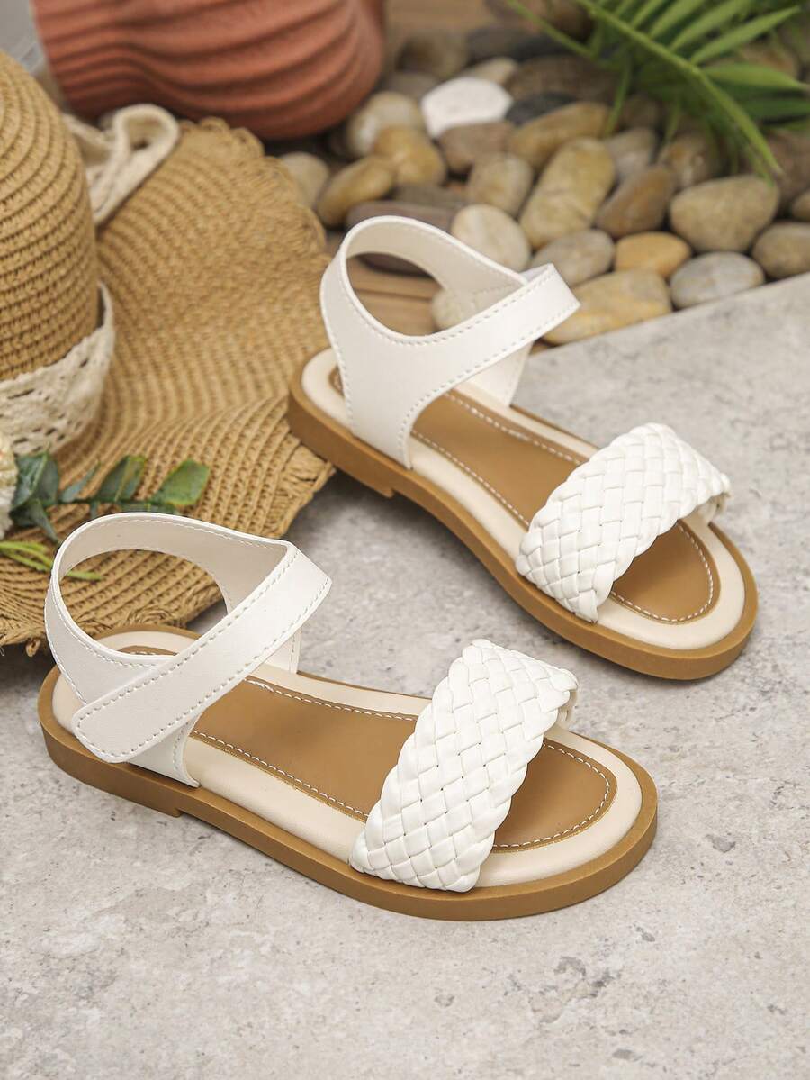 Hot Selling, 1 Pair Of Fashionable Minimalist Flat Sandals, Versatile And Suitable For Various Outfits, Stylish And Elegant, Perfect For Summer. - Beige - View 1