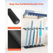 Surfboard Wall Mount, 5 Tiers Vertical Surfboard Rack For Storage And Display, Adjustable Metal Board Stand Organizer With Sponge Pad, Surf Board Holder For Snowboards, Kiteboards, Shortboard - Wall-mounted 5-story unit - 查看 4