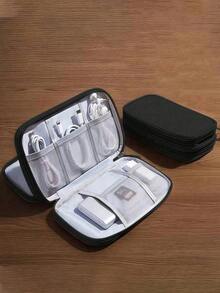 Brodark 1pc Fashionable Cosmetic Travel Bag - Waterproof Storage, Durable Zipper Protection - Black - View 9