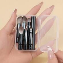 6pcs Mini Travel Makeup Brush Set With Detachable Aluminum Tubes, Portable Eye Brushes And Storage Case For Clean Hygiene – Perfect For Girls And Women, Makeup Room Decor,Makeup Bag,Travel Essential - Multicolor - View 1