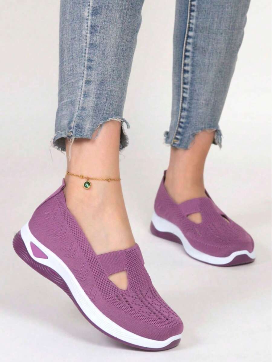 2025 New Summer Women's Half-Linen Slip-On Shoes, Featuring Soft Soles, Breathable Mesh Design, Casual Comfort, Non-Slip, Lightweight, And Odor-Resistant Properties. - 升級款紫色 - 查看 1