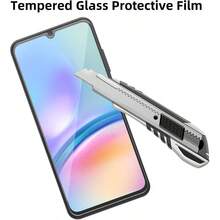 4片装钢化玻璃屏幕保护膜，兼容Galaxy A05s / A05 / A16 5G / A14 5G / A35 5G / A 55 5G / A 23 5G / A 24 5G / A04 / A04 S [9H硬度] - 高清钢化玻璃，-A057F 防刮花，易于安装 [兼容手机壳] - 無色 - 查看 3