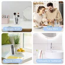 9 Pack Acrylic Pen Holder Clear Pencil Organizer For Desk Makeup Brush Storage Desktop Bookmark Holders For Classroom Home Office Stationery - Transparent - View 8