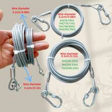 1pc Plastic Coated Galvanized Steel Wire Clothesline (Diameter 0.2/0.3cm), A Portable Multi-Purpose Steel Wire Rope. Suitable For Indoor/Outdoor Laundry, Drying Clothes And Bedding. Ideal For Camping Gear, Bathroom And Dorm.