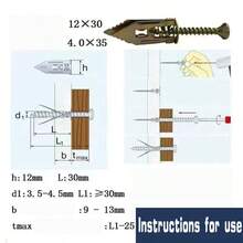 Convenient Drywall Expansion Screws, Suitable For Plasterboard, Fiber Cement Board, Aerated Concrete Board