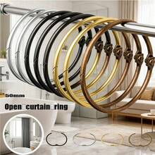 10pcs/Pack Shower Curtain Rings, Shower Curtain Hooks Metal Round Shower Ring Hooks For Bathroom Shower Rod - Multicolor - View 2