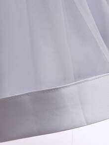 无袖花朵蝴蝶结网纱优雅连衣裙，适合女孩，适合生日派对，不含头饰 - 灰色 - 查看 8