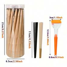 50 Stücke vorgerolltes Zigarettenpapier mit Füllvorrichtung, super große 110 mm vorgerollte konische Spitze, langsam brennend, leicht zu füllende Raucherzubehör, Tabakzubehör, Papier, Geburtstagsgeschenke, Geschenke zu Feiertagen, Valentinstag Geschenke, schwarz braun.