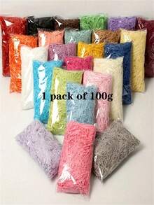 1 paquete de 100g, papel picado de colores tipo raffia para rellenar cajas de regalo DIY, envoltorios para bodas, regalos del Día de San Valentín, regalos del Día de Pascua, decoraciones de fiesta de cumpleaños - Ver 2