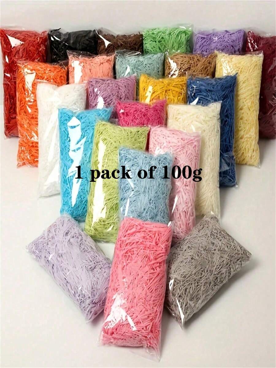 1 paquete de 100g, papel picado de colores tipo raffia para rellenar cajas de regalo DIY, envoltorios para bodas, regalos del Día de San Valentín, regalos del Día de Pascua, decoraciones de fiesta de cumpleaños
