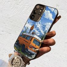 Camper con montañas nevadas Impresión UV para iPhone 11/12/13/14/15/16 Plus/17 Pro Max (Regalos de Navidad seleccionados, regalos por el Día Nacional, regalos por el Día de la Independencia, regalos de San Valentín, regalos de cumpleaños, sorpresa - Negro transparente - Ver 4