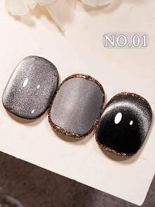 12毫升秋冬美甲粉蓝黑玻璃珠猫眼凝胶指甲油2025 Y2K风格美白高密度闪亮玻璃珠水晶猫眼美甲猫眼设计流行礼物女性美甲用品圣诞美甲 - 彩色 - 查看 5
