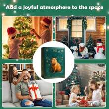 Capybara Advent Calendars 2025 Christmas Capybara Countdown Calendario con 24 paquetes 2d colgantes de animales acrílicos para la decoración del espejo del automóvil de Navidad - como en la foto - Ver 7