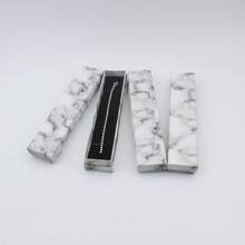 4 piezas Cajas de joyería de papel con patrón de mármol, adecuadas para almacenar pulseras, collares, colgantes y joyas, para empaquetar regalos de cumpleaños - Caja con patrón de mármol - Ver 4