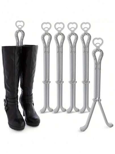 Soportes plegables con diseño en forma de corazón para dar forma a las botas - Sujetadores portátiles de plástico para mantener las botas altas y largas en posición vertical, evitar el hundimiento y mantener la forma, ideal para amantes de las botas, coleccionistas de zapatos y organización diaria del calzado, accesorio práctico para el cuidado de los zapatos