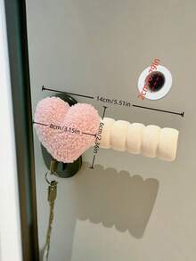 1 Stück niedliches rosa Herz Türstopper Set, weiche Plüsch- & langanhaltend Kunststoffkonstruktion mit ovalem Design, Anti-Kollisions-Puffer & kratzfreier Schutz für Wände & Türschlösser, dekoratives Wandschutz-Accessoire - Verschiedenfarbig - Übersicht 2