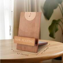 1pc Now Playing Vinyl Record Stand,Classic Wood Now Playing Record Holder Stand - Vinyl Now Playing Sign To Hold Your Albums - Vinyl Accessories For LP Enthusiasts - Now Spinning Vinyl Record Stand - Brown - View 6
