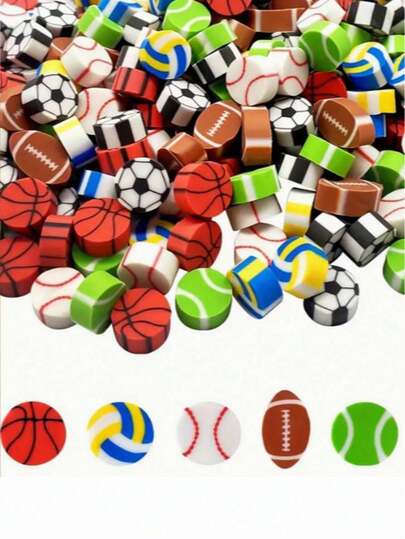 300 piezas de gomas de borrar en forma de bola de colores - baloncesto, fútbol, tenis, fútbol, béisbol y voleibol, goma de borrar de goma sintética duradera, para recompensas en el aula, regalos de fiesta y útiles escolares, recompensas en el aula, diseño divertido, colores vibrantes Goma de borrar con diseño de balón deportivo, baloncesto, fútbol, fútbol y béisbol, para el aula, regalos de fiesta, recompensas para el hogar, la escuela y el trabajo, de vuelta a la escuela (estilo de color aleatorio)