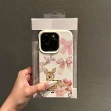1pc TPU Material Pink Bow Deer Lily Flower Pattern Phone Case Compatible With IPhone11, IPhone12, IPhone13, IPhone14, IPhone15, IPhone16, IPhone17promax,Christmas Accessories.Compatible With IPhone 17 ProMax,Christmas Decor,Christmas Gifts,Cute Phone Cases - Trắng 4 - Xem 9