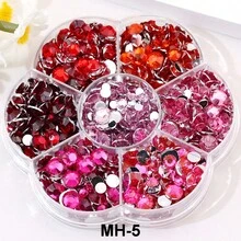 2mm 3mm 4mm 5mm 6mm, 5 Sizes, Multi Colors Mix, Crystal Beads Stones, Flower Shape Box Packed, Round Flatback Rhinestones Multi Colors Crystal Gems Glue On Jewelry Beads Glass Stones Diamond 3D Pattern Design Accessories Glitter Manicure Decal Decorations For Clothes, Bag, Shoes, Cups, Phone Covers, Handicrafts, Diy Trim. - MH-1 - View 8