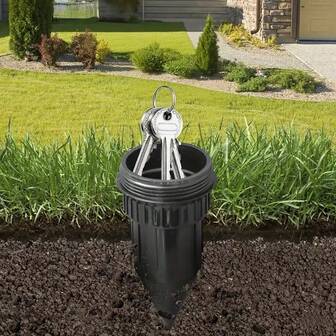 Realistic Underground Watering Can Key Safe Box - Made Of High-Quality Plastic, No Battery Required, Easily Inserted Into Lawn, Ensures Outdoor Garden And Patio Security, Also Serves As A Key Rack And Decorative Keychain, Durable