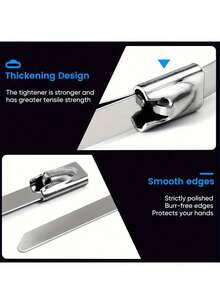 10/20/30/40/50/100条装重型不锈钢扎带 - 防锈,多用途自锁式电缆扎带,适用于机械、车辆、排气管包裹及户外使用 - 彩色 - 查看 3