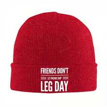 Friend Won't Let Friend Skip Leg Day Funny Gym Slogan Knitted Hat - Black Unisex Winter Hat Suitable For Bodybuilding Enthusiasts, Outdoor Casual Wear And Holiday Gifts (Halloween, Beer Festival, Graduation), Workout Accessories, Humorous Durable Knitted Hat - Black - View 7