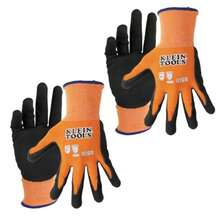 Klein Tools 60582 | Guantes nivel de corte A1 2 pares | Agarre firme en cualquier condición | Compatibles con pantallas táctiles | Guantes electricista | Herramientas | Talla XL | Color gris(2X Grande Paquete de 2 pares) - Multicolor - Ver 2