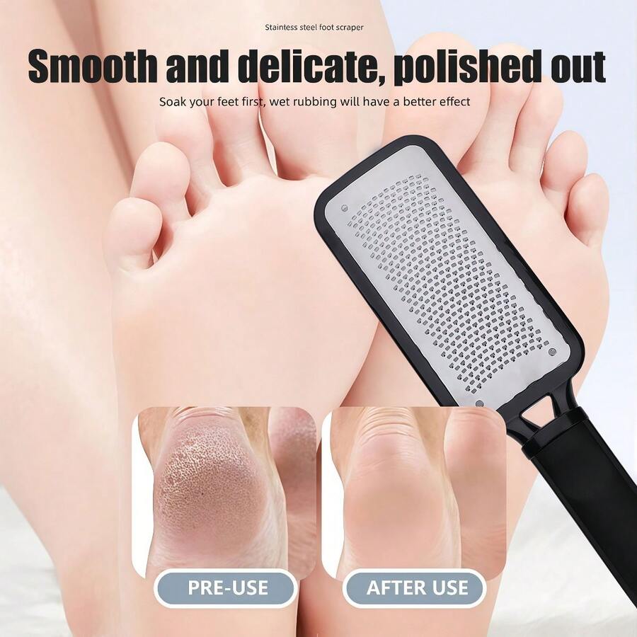 1pc Stainless Steel Pedicure Foot File, Foot Heel Scraper, Foot Rasp Foot File And Callus Remover For Feet, Foot Scrubber For Dead Skin - Multicolor - View 1