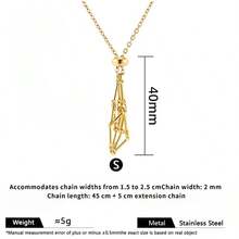 1 Stainless Steel Crystal Mesh Bag Bamboo Knot Necklace Woven Vacuum-Plated Gold Adjustable Chain Pendant Mesh Bag Titanium Steel Jewelry Chain Suitable For Balancing Spiritual Energy - Net Chain - View 14