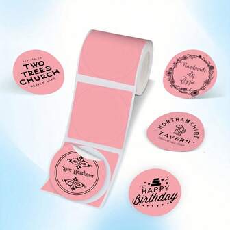  Marklife 50X50mm Colored Round Sticker Labels, Applicable To Label Printers Such As P50/M221/M200/M220/M120/M110, Self-Adhesive Circular Paper Labels, Versatile Home Stickers For DIY Logo Creation, 150 Labels Per Roll (4 Colors, Including White And Blue) Heat Sensitive