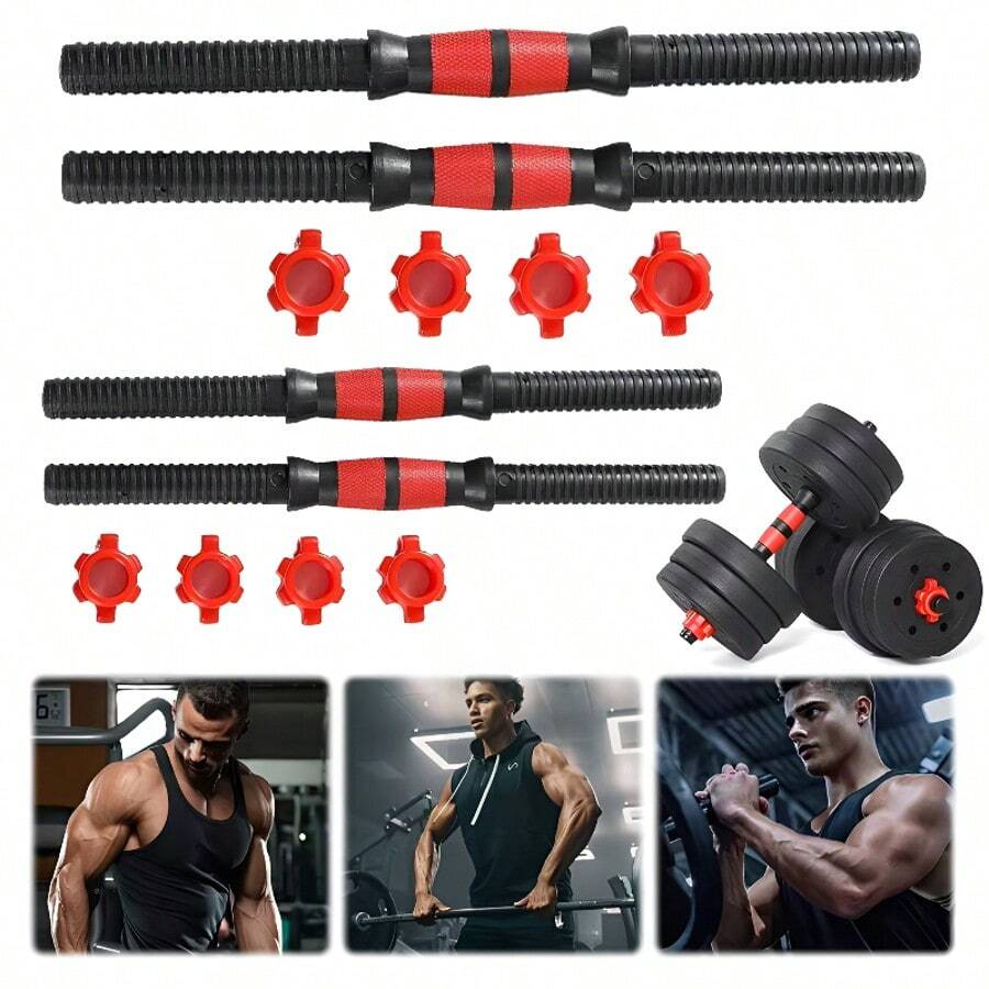 Single Rubber-Coated Dumbbell Bar Universal Nut Connector Barbell Accessory, Suitable For Home Strength Training Equipment - Multicolor - View 1