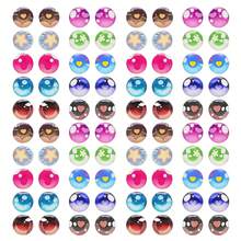 Cute Glass Eyes For Doll Making Kit, 20Pcs Mixed Round Cabochons, High Quality Flat Back Animal Eyes For Toys, DIY Crafts - Multicolor - View 2