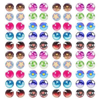 Cute Glass Eyes For Doll Making Kit, 20Pcs Mixed Round Cabochons, High Quality Flat Back Animal Eyes For Toys, DIY Crafts