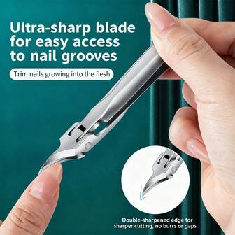 1pc Heavy Duty Stainless Steel Nail Clipper, Ergonomic Handle - Extra Long Eagle Beak Design, Angled 25°, Suitable For Thick Toenails, Professional & Home Use, Fit For Elderly, Men, Women, Toenail Clippers, Premium Nail Care, Smooth Metal Finish, Durable Construction