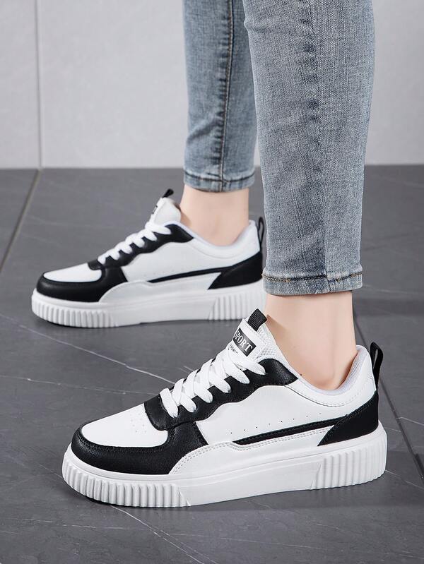 New Casual Outdoor Shoes: Men's Casual Sneakers, Chunky Sneakers, Retro Sneakers, Lace-Up Round Toe Mesh & Leather Patchwork Breathable Versatile Printed Graffiti College Style Outdoor Hiking Casual Shoes, Commuting Shoes; Men's Thick Sole Casual White Sneakers, Leather Upper, Unisex Versatile, Suitable For All Seasons - Men's Sneakers, Women's Sneakers, Women's Casual Shoes, Men's Casual Shoes