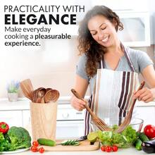 Zulay Kitchen Premium 8Piece Wooden Spoons Smooth Finish Natural Teak Wood NonStick Handmade - Brown - View 7