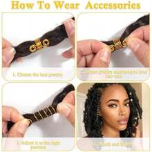 90 Piezas De Anillos De Trenza Para El Cabello, Accesorios Para El Cabello De Metal Plateado Dorado, Pinzas Para El Cabello De Tres Capas, Decoración De Bucles Para Mujeres Y Niñas(default) - Multicolor - Ver 5