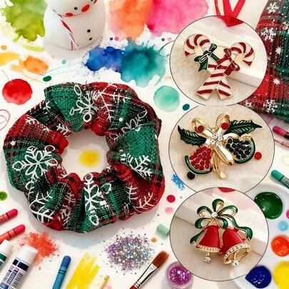 5-Piece Christmas Pin Set, 5 Packs Christmas Hair Accessory Gift Set, Holiday Decorations, Christmas Clock, Candy Cane, And Ornaments, Suitable For Seasonal Clothing And Christmas Tree Decorations, Suitable For Women Aged 14 And Above, Decorative Accessories, Exquisite And Fashionable Women's Gifts, Birthday Gifts, Growth Gifts, Mother's Day Gifts