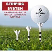 Tees de Madera para Golf, Tees de Golf, Tees de Golf de plástico Blanco De Alta Calidad Paquete A Granel 50 Piezas, Golf Ball Tees, Tees De Golf Profesionales, 2 3/4 Pulgadas (70 mm) - Blanco - Ver 7