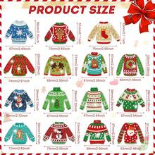 15pcs Christmas Sweater Diamond Art Keychain Kit - DIY 5D Craft Set, Acrylic, Unique Shaped Diamonds, Perfect Holiday Gift - Multicolor - View 6