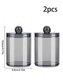 6/Pack 10oz Swab Dispensers, Made Of Plastic, Suitable For Bathrooms And Toilets, Black Pharmacist Style, With Lid, Can Hold Balls, Swabs, Dental Floss, Etc. - Multicolor - View 10