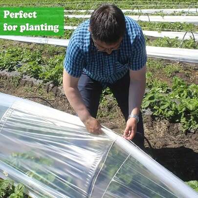 1pc 6mil Thick Film, Suitable For Patio Insulation, Cold & Frost Protection, Gardening, Backyard, Plant Support, Greenhouse Plastic Film, Transparent, Tear-Resistant Film (6.5FT- 9.9FT)