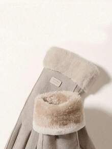 1 par de guantes de mujer para otoño e invierno, guantes táctiles acolchados y reforzados para prevenir el frío, guantes lindos para estudiantes que montan bicicletas, cálidos y cómodos, adecuados para deportes y uso diario, guantes de mujer para pantalla táctil con terciopelo grueso, a prueba de viento y resistentes al frío, guantes lindos para estudiantes que montan bicicletas eléctricas